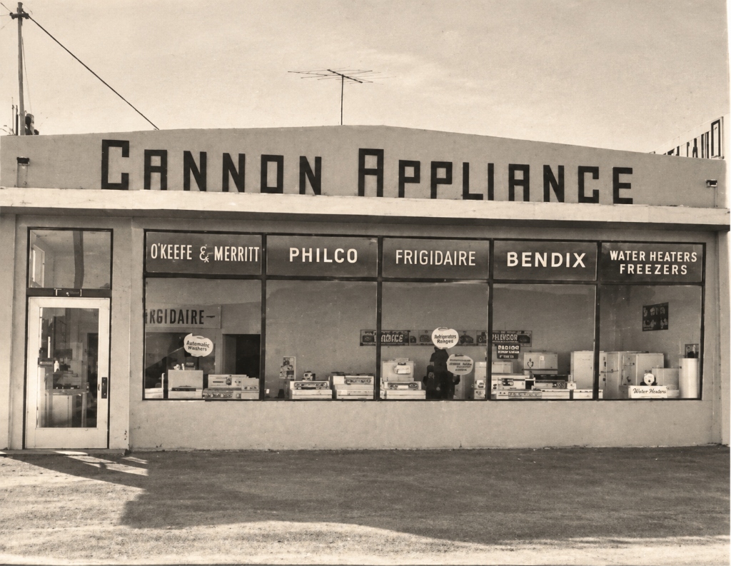 Historic front-facing Cannon Appliance storefront