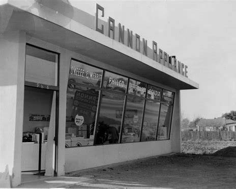Historic angled exterior view of Cannon Appliance