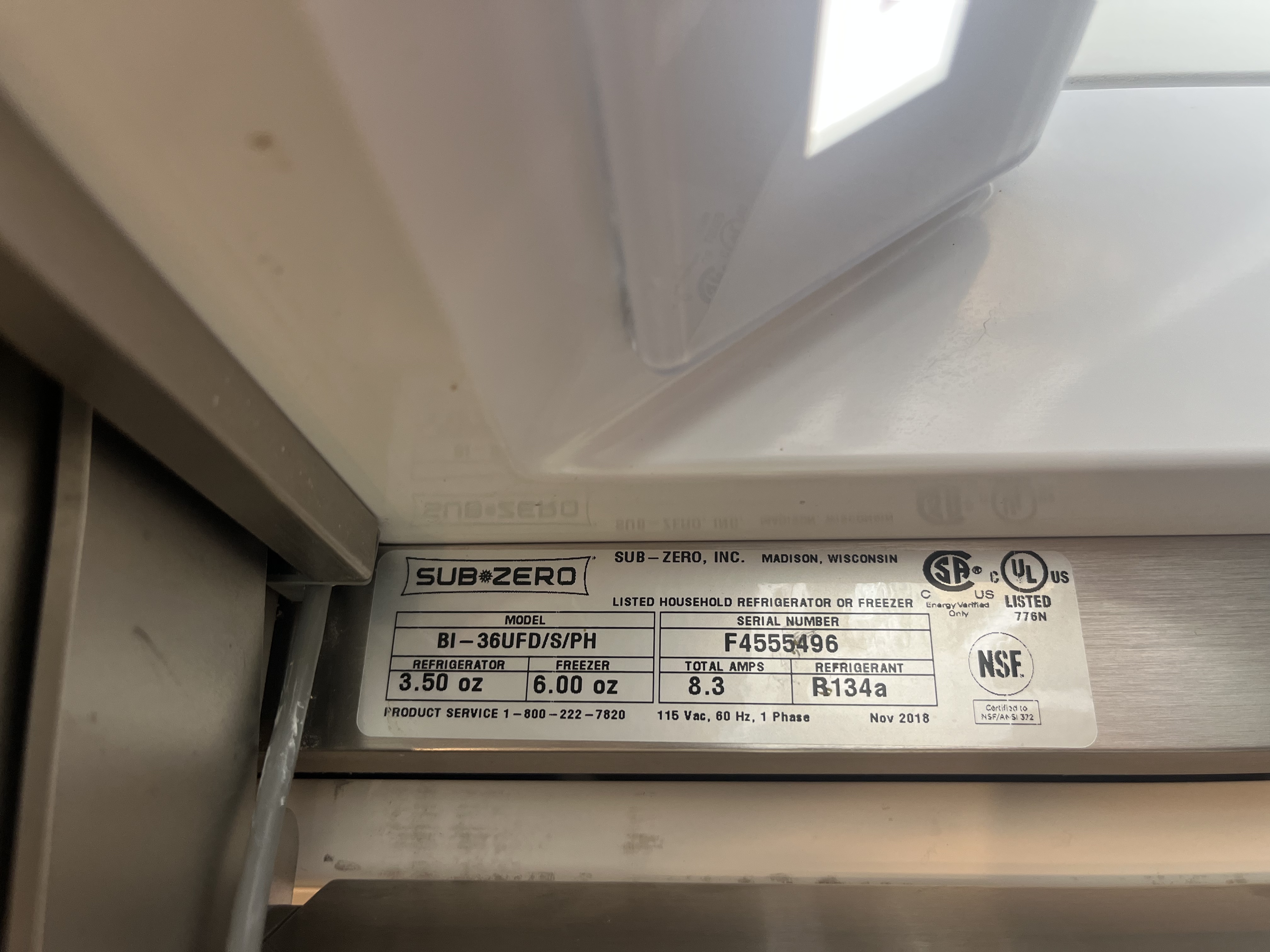 Sub-Zero freezer service photo 4 in Portola Valley, CA